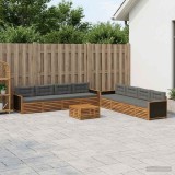 Cumpara ieftin Set de canapele de exterior 9 buc. 8-Locuri Natural si Antracit