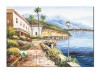 Tablou Bellagio lacul Como pictat manual, Calmitate, 100x70cm ulei pe panza, Valentin Pop
