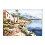 Tablou pictat manual, Colt de rai, calmitate, 100x70cm ulei pe panza in cutit, efect 3D, Pop Valentin