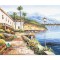 Tablou Bellagio lacul Como pictat manual, Calmitate, 100x70cm ulei pe panza, Valentin Pop