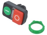 Comutator dublu 22mm roșu/verde IP20