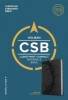 CSB Large Print Compact Reference Bible, Charcoal Leathertouch
