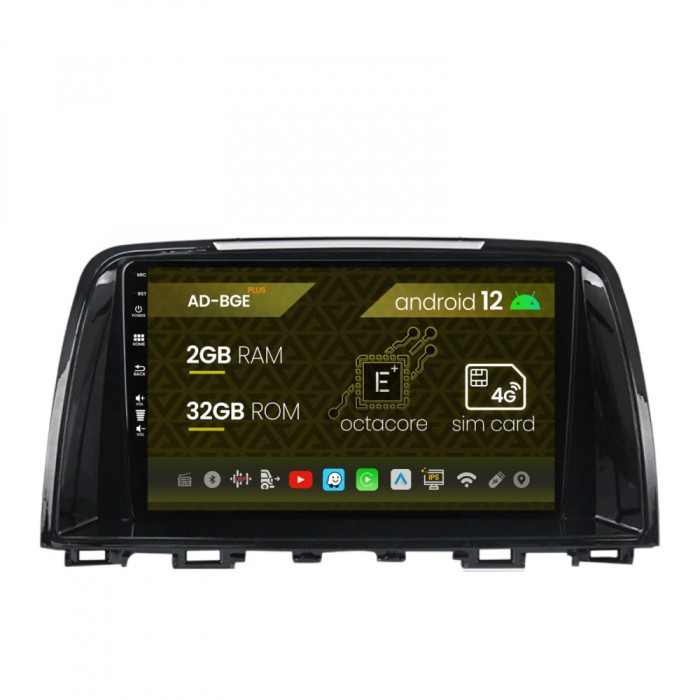 Navigatie Mazda 6 (2013-2015), Android 12, E-Octacore 2GB RAM + 32GB ROM, 9 Inch - AD-BGE9002+AD-BGRKIT328v2