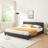 Corium&reg; Pat frantuzesc tapitat modern Cordoba,180 x 200 cm, imitatie piele, negru, fara saltea HausGarden Leisure, [Corium]
