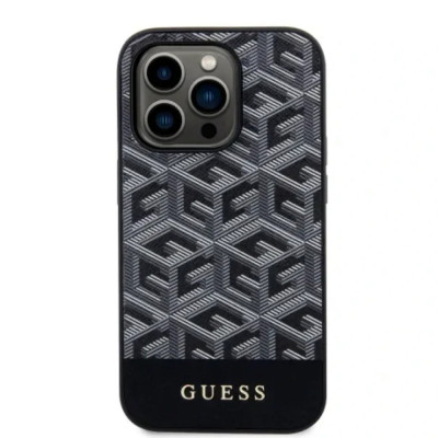 Husa Guess PU G Cube MagSafe pentru iPhone 14 Pro Black foto