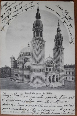 Carte postala, Catedrala gr.or. in Sibiu, 1905 foto