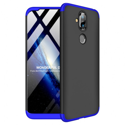 Husa NOKIA 8.1 - GKK 360 Full Cover (Albastru/Negru) foto