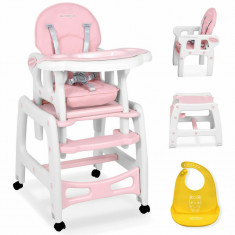 Scaun de masa, Ricokids, 5 in 1, balansoar, hranire, joaca, scaun cu masa, Sinco, Roz