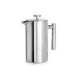 Infuzor, din otel inoxidabil, 700 ml, aspect modern, Maner ergonomic, capac solid, piston pentru filtrare, Diametru 7.4 cm, h16.5 cm, Oem