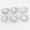 Set de 6 Inele Argintii cu Strasuri pentru Femei, CMCLASS