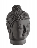 Decoratiune Pattaya Buddha Head, Bizzotto, 22.5x21x35.5 cm, antracit