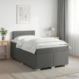 Cumpara ieftin Pat boxspring cu saltea Gri inchis 120 x 200 cm Tesatura