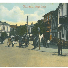 4654 - GIURGIU, Market, Romania - old postcard - used - 1917