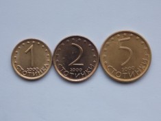 LOT 3 MONEDE 1,2,5 STOTINKI 2000 BULGARIA-magnetic foto