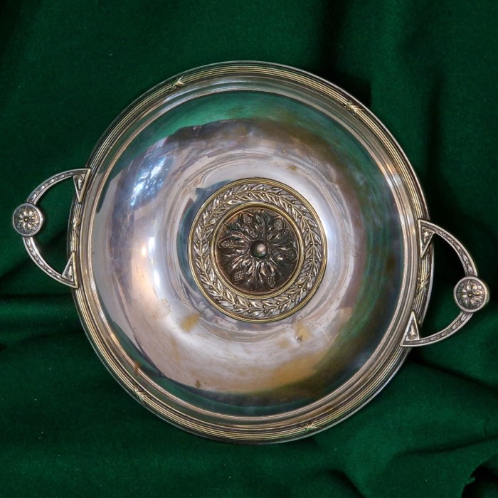 PLATOU ARGINTAT CU TORTI SI PICIOR - WMF - AUSTRIA anii 1920