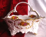 COS FRUCTIERA CENTRU DE MASA PORTELAN ARPO CURTEA DE ARGES DECOR CU TRANDAFIRI 28.5 CM