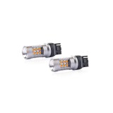 Set becuri auto cu LED CANBUS compatibil W21W T20 24 SMD 6.2W Orange 12 24V, destinat competitiilor auto sau off-road, Amio