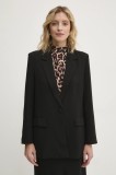 Answear Lab sacou culoarea negru, un singur rand de nasturi, neted