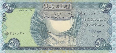 Bancnota Irak 500 Dinari 2018 - P98A UNC foto