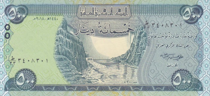 Bancnota Irak 500 Dinari 2018 - P98A UNC