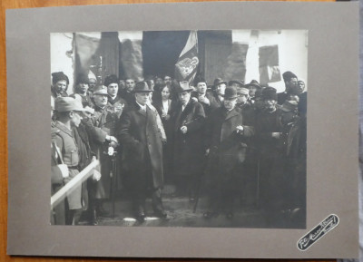 Foto pe carton interbelica , Braila , General Macri , Capitan Praporgescu foto