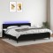 Gossi pat cu arcuri, saltea si led, negru, 200x200 cm, textil