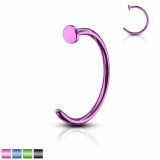 Piercing potcoavă colorată - titan anodizat, finisaj lucios, 1 mm - Lungime piercing: 8 mm, Culoare Piercing: Ametist