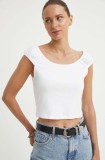 Levi&#039;s top din bumbac culoarea alb, A8784