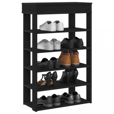 vidaXL Suport pantofi, negru, 60x30x98 cm, lemn prelucrat foto