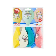 Set baloane premium unicorn si curcubeu Godan , 13 inch pentru petreceri colorate