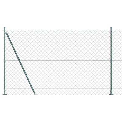 vidaXL &amp;Icirc;mprejmuire din plasă cu st&amp;acirc;lpi Verde 1.5 x 10 m Oțel 3351240 foto