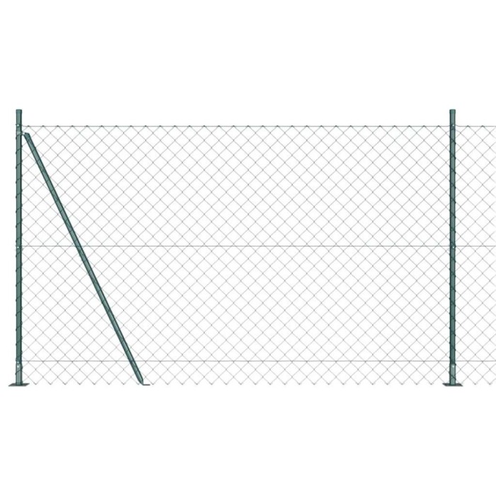 vidaXL &Icirc;mprejmuire din plasă cu st&acirc;lpi Verde 1.5 x 10 m Oțel 3351240