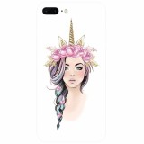 Husa silicon pentru Apple Iphone 7 Plus, Unicorn Girl