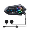 Casca Bluetooth Moto CerCip Y12 Pro, Intercom pentru 2 persoane, Autonomie 20 ore, Rezistenta la apa, Anulare zgomot, Muzica share, Raspuns Automat