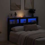 VidaXL Dulap pentru tăblie cu LED Stejar negru 160x17x102 cm