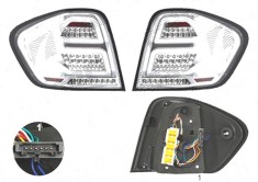Stop spate lampa Mercedes Clasa Ml (W164), 07.2008-11.2011, spate, Stanga+Dreapta, LED; transparent, silver; tuning, Taiwan