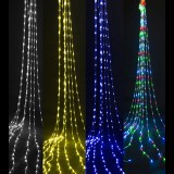 Perdea Luminoasa 3x3m 400 LED Multicolor/Albastru/Rece/Cald, 8 Jocuri de Lumini, Interior/Exterior, Interconectabila
