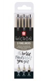 Set 3 linere - Pigma Micron 05 - Black &amp; Grey | Sakura