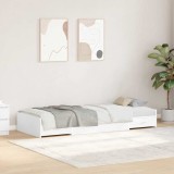 Cumpara ieftin Cadru de pat cu depozitare cu sertar Alb 100 x 200 cm Lemn compozit
