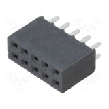 Conector şiruri pini mamă 10 pini 2,54mm aurit THT SAMTEC