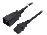 Cablu Alimentare IEC C13 Mamă la C20 Tată 1.2m Negru 10A 250V, QOLTEC