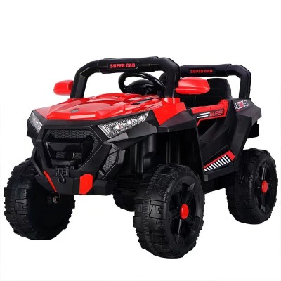 Masinuta electrica copii 4x4, Kinderauto SuperCar, 100W, 12V, scaun tapitat, music player, rosu foto