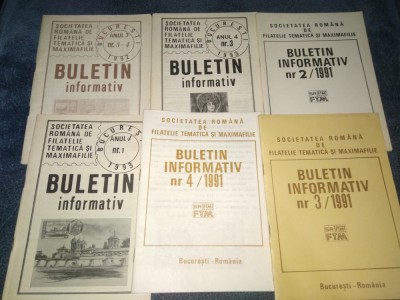 ANUARUL MEMBRILOR SRFTM CATALOG UNIVERSIADA 89 TARGOVISTE 7 BULETIN INFORMATIV SOCIETATEA ROMANA DE FILATELIE TEMATICA SI MAXIMAFILIE 1991 1992 1993 foto