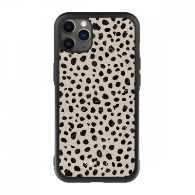 Husa iPhone 11 Pro Max - Skino Fancy Latte, animal print bej negru foto