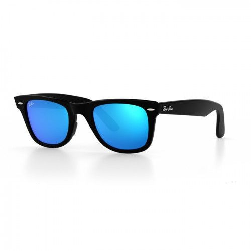 Ochelari de soare Ray Ban Wayfarer RB2140 901/17 Lentila albastru oglinda,  Unisex, Protectie UV 100% | Okazii.ro