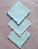 Lot de 3 batiste Vintage cu margine crosetata manual