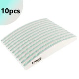 Pilă unghii Profi Sponge Halfmoon Zebra cu centru verde, 100/180 - 10buc, AMAZING SHINE