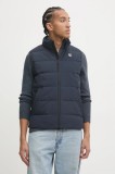 Abercrombie &amp; Fitch vesta de puf barbati, culoarea albastru marin, de tranzitie, KI132-4152