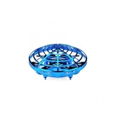 Mini drona OZN cu inductie si lumini LED, albastru