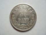 ROMANIA - 50 BANI 1873 , AG835 , CAROL I, L17.23